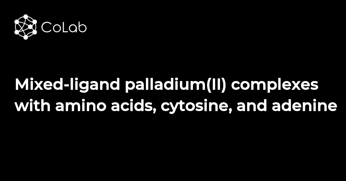 Mixed Ligand Palladium Ii Complexes With Amino Acids Cytosine And